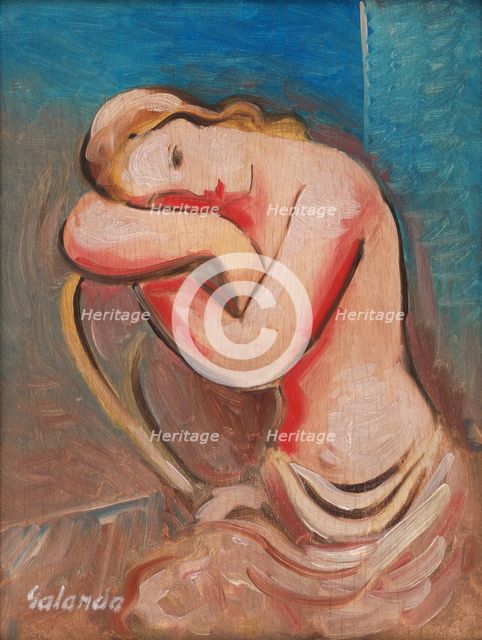Seated Model, 1936-1937. Creator: Mikulas Galanda.