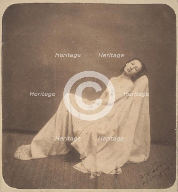 [Seated Model, Partially Draped], 1856-59. Creator: Nadar.