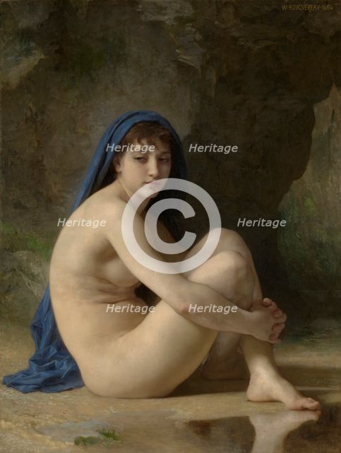 Seated Nude, 1884. Creator: William-Adolphe Bouguereau.
