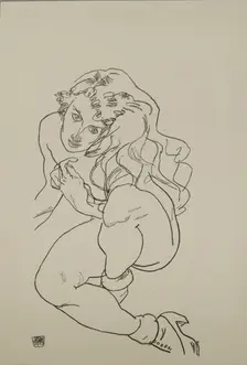 Seated Nude, 1917. Artist: Schiele, Egon (1890-1918)