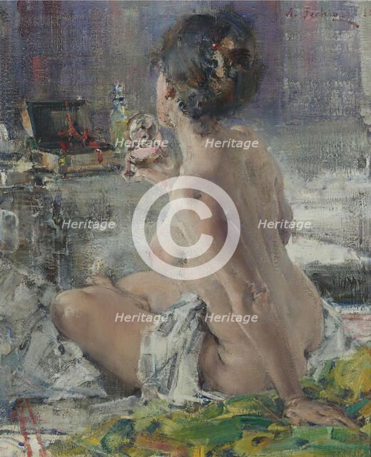 Seated Nude, 1923. Creator: Nikolay Feshin.