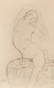 Seated Nude, ca 1914-1916. Creator: Klimt, Gustav (1862-1918)