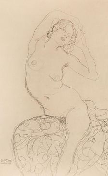 Seated Nude, ca 1914-1916. Creator: Klimt, Gustav (1862-1918)