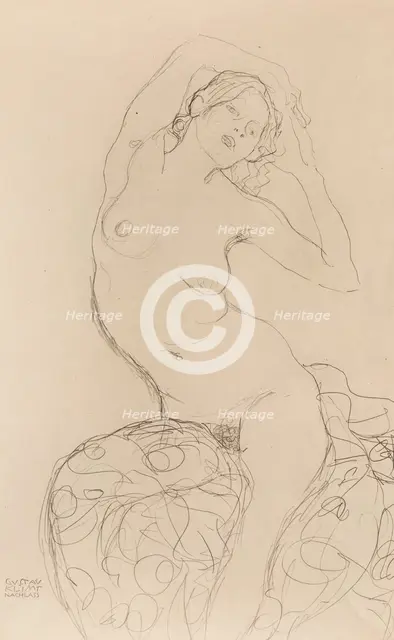 Seated Nude, ca 1914-1916. Creator: Klimt, Gustav (1862-1918).