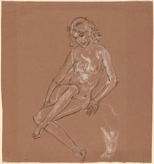 Seated Nude and a Foot, probably 1920. Creator: Arthur Davies