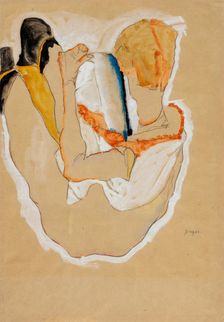 Seated Nude, Back View, 1911. Creator: Egon Schiele