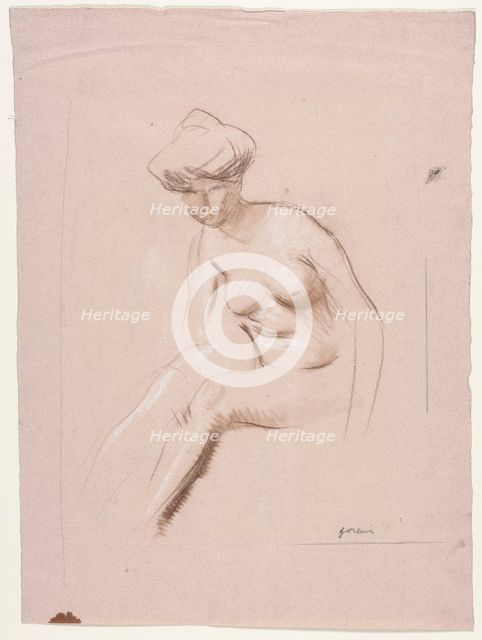 Seated Nude, fourth quarter 1800s or first third 1900s. Creator: Jean Louis Forain (French, 1852-1931).