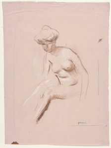 Seated Nude, fourth quarter 1800s or first third 1900s. Creator: Jean Louis Forain (French, 1852-1931)