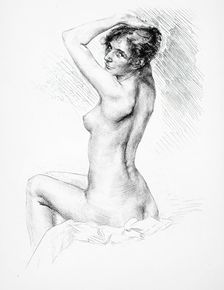 Seated nude figure, c1898. Creator: Karl Koepping