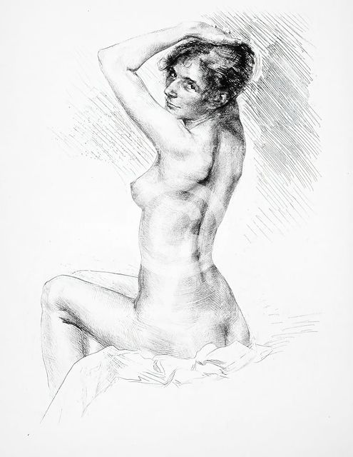 Seated nude figure, c1898. Creator: Karl Koepping.