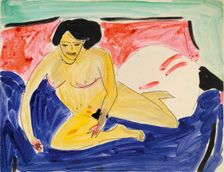 Seated Nude on Divan, 1909. Artist: Kirchner, Ernst Ludwig (1880-1938)