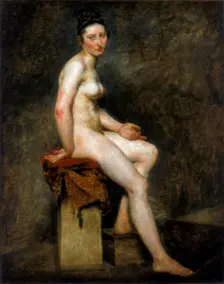 Seated Nude, Mademoiselle Rose 19th century. Artist: Eugène Delacroix