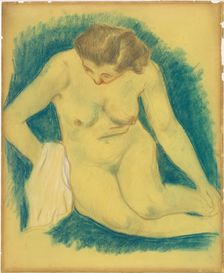 Seated Nude Seen from Above, 1888/1889. Creator: Paul Gauguin