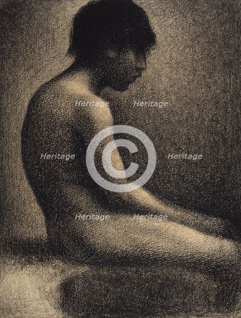 Seated Nude. Study for "Une Baignade", 1883. Creator: Seurat, Georges Pierre (1859-1891).