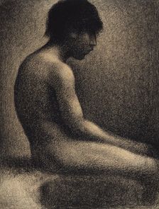 Seated Nude. Study for "Une Baignade", 1883. Creator: Seurat, Georges Pierre (1859-1891)