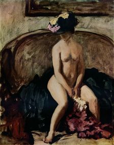 Seated Nude: The Black Hat c1900. Artist: Philip Wilson Steer