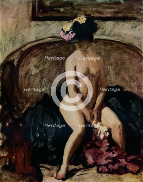 'Seated Nude: The Black Hat', c1900. Artist: Philip Wilson Steer.