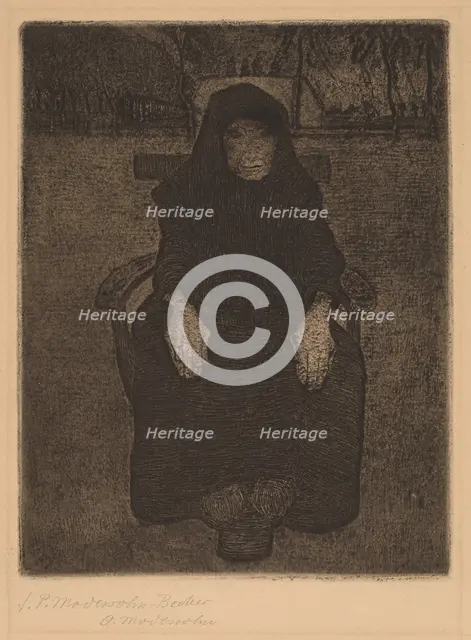 Seated Old Woman, c. 1900. Creator: Paula Modersohn-Becker.