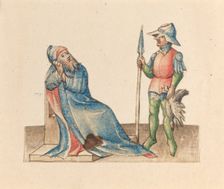 Seated Old Man and Standing Soldier, c. 1420/1430. Creator: Unknown