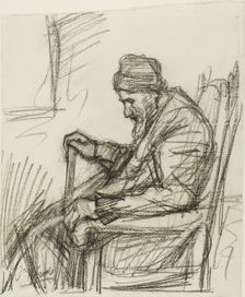 Seated Old Man, c.1895. Creator: Jozef Israels