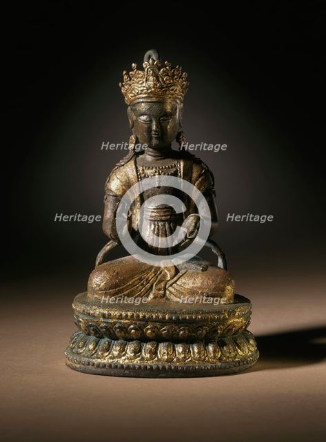 Seated Avalokiteshvara (Kwanum), the Bodhisattva of Mercy, 15th-early 16th century. Creator: Unknown.