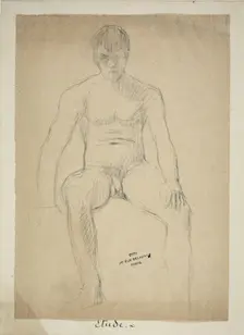 Seated Academic Nude, 1850/60. Creator: Jules Elie Delaunay