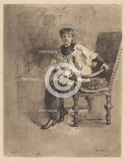 Seated Acolyte, c. 1872. Creator: Mose, Bianchi.