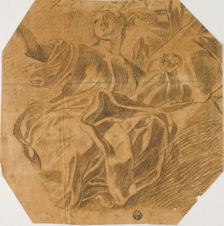 Seated Allegorical Female Figure, n.d. Creator: Lorenzo De Ferrari