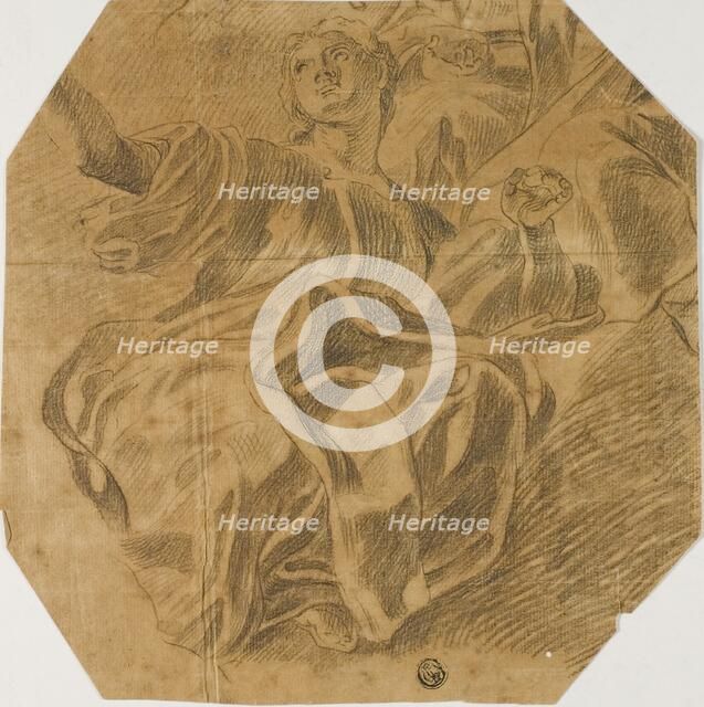 Seated Allegorical Female Figure, n.d. Creator: Lorenzo De Ferrari.