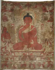 Seated Amitabha with Attendants, c. 1100s. Creator: Unknown