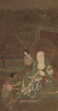 Seated Arhat with Two Attendants, late 1200s. Creator: Unknown