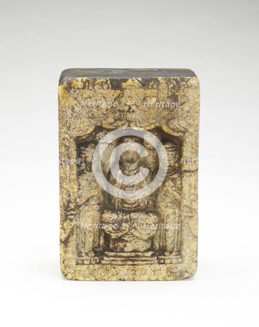 Seated Buddha with bodhisattvas (obverse); Seated Buddha..., (reverse), Period of Division, 548 CE. Creator: Unknown.