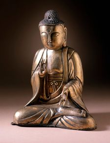 Seated Buddha, Probably Amitabha (Amit'abul), the Buddha of the Western..., 15th-early 16th century. Creator: Unknown