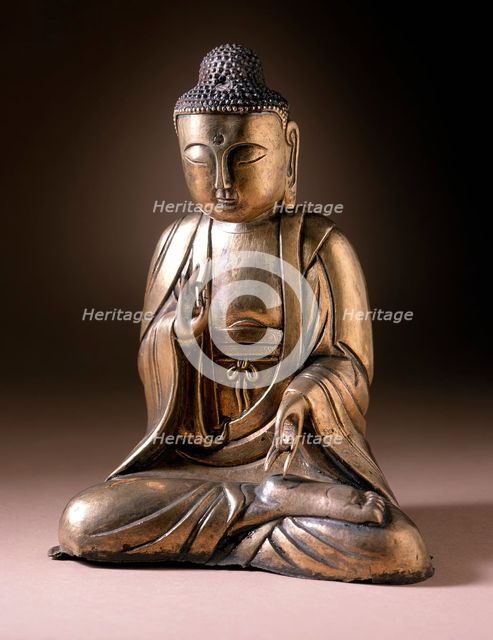 Seated Buddha, Probably Amitabha (Amit'abul), the Buddha of the Western..., 15th-early 16th century. Creator: Unknown.