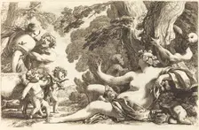 Seated Bacchante with Children, 1650s. Creator: Michel Dorigny