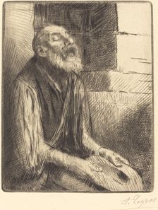 Seated Beggar (Mendiant assis). Creator: Alphonse Legros