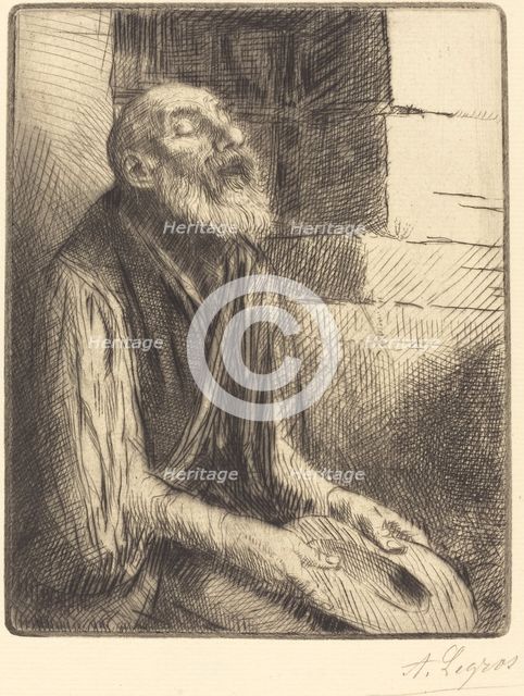 Seated Beggar (Mendiant assis). Creator: Alphonse Legros.