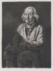 Seated Beggar: Portrait of Old Girard, a Peasant from Chasselay, 1772. Creator: Jean-Jacques de Boissieu