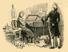 Seated before an old, worn-out piano (1907). Creator: Unknown