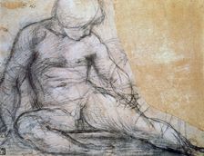 Seated Boy c1514-1557. Artist: Jacopo Pontormo