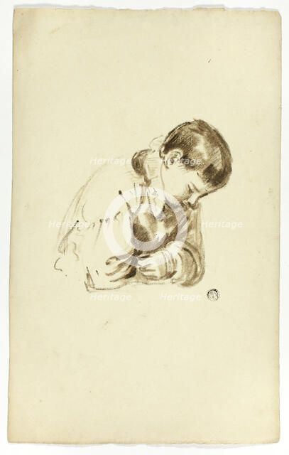 Seated Boy, Half-Length, c. 1830. Creators: Thomas Jones Barker, Thomas Barker.