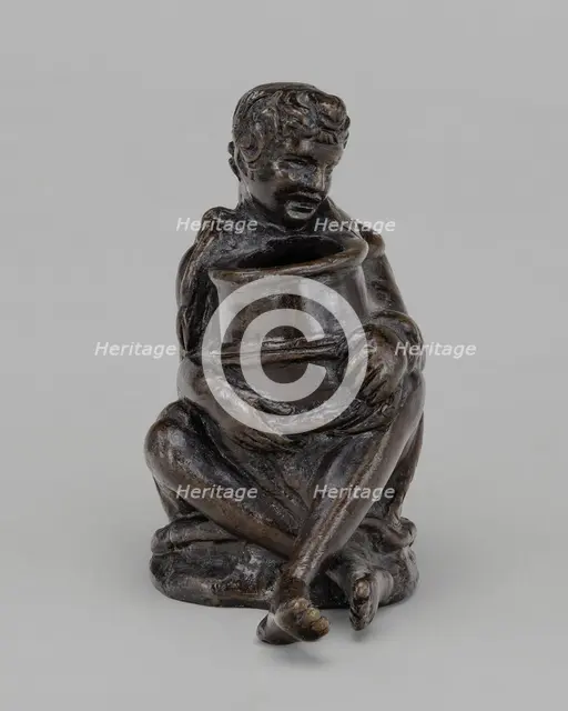 Seated Boy Holding a Jar (an Inkwell ?), first half 16th century. Creator: Unknown.