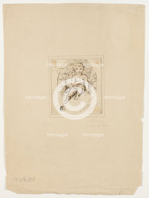 Seated Cupid, 1776/1808. Creator: Samuel Shelley.