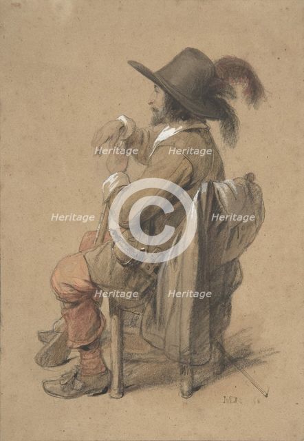 Seated Cavalier, mid-19th century. Creator: Jean-Baptiste Madou.