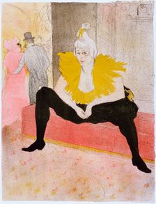 Seated Clowness (Mademoiselle Cha-u-ka-o), 1896. Artist: Toulouse-Lautrec, Henri, de (1864-1901)