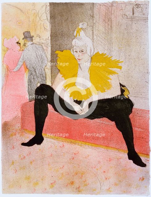 Seated Clowness (Mademoiselle Cha-u-ka-o), 1896. Artist: Toulouse-Lautrec, Henri, de (1864-1901)