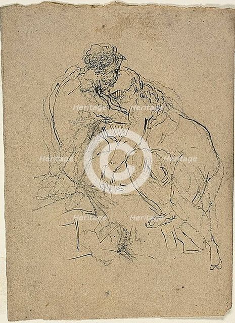 Seated Couple Embracing, n.d. Creator: Jean-Baptiste Carpeaux.