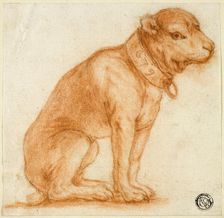 Seated Dog with Collar, 1695-1721. Creator: Dirk Valkenburg