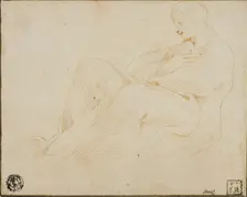 Seated Draped Woman in Profile, n.d. Creator: Unknown