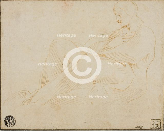Seated Draped Woman in Profile, n.d. Creator: Unknown.